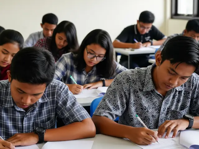 Siswa-siswi sedang melaksanakan tes intelegensi