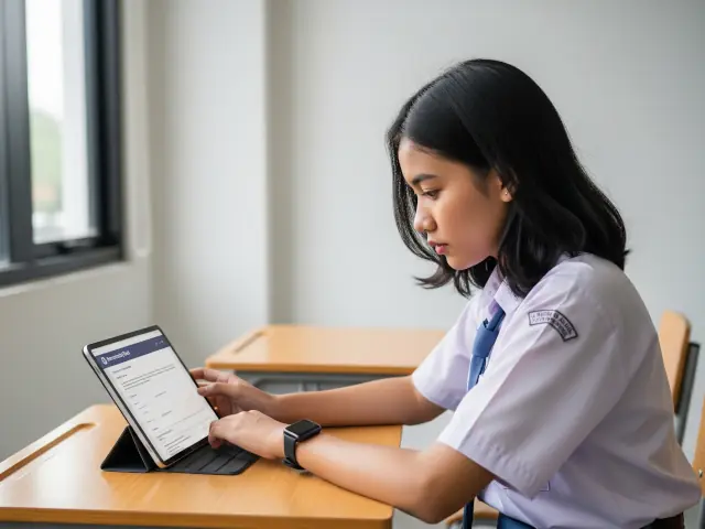 Siswi tingkat SMA sedang melaksanakan Tes Kepribadian